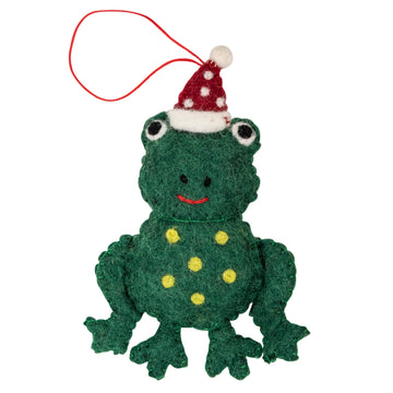 frog felt christmas decoration