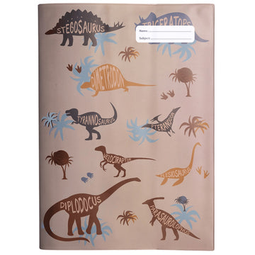 a4 school book cover; prehistoric beige