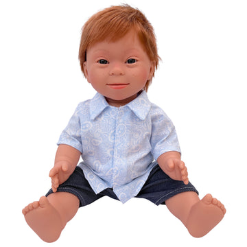 red haired boy with down syndrome features - 38cm