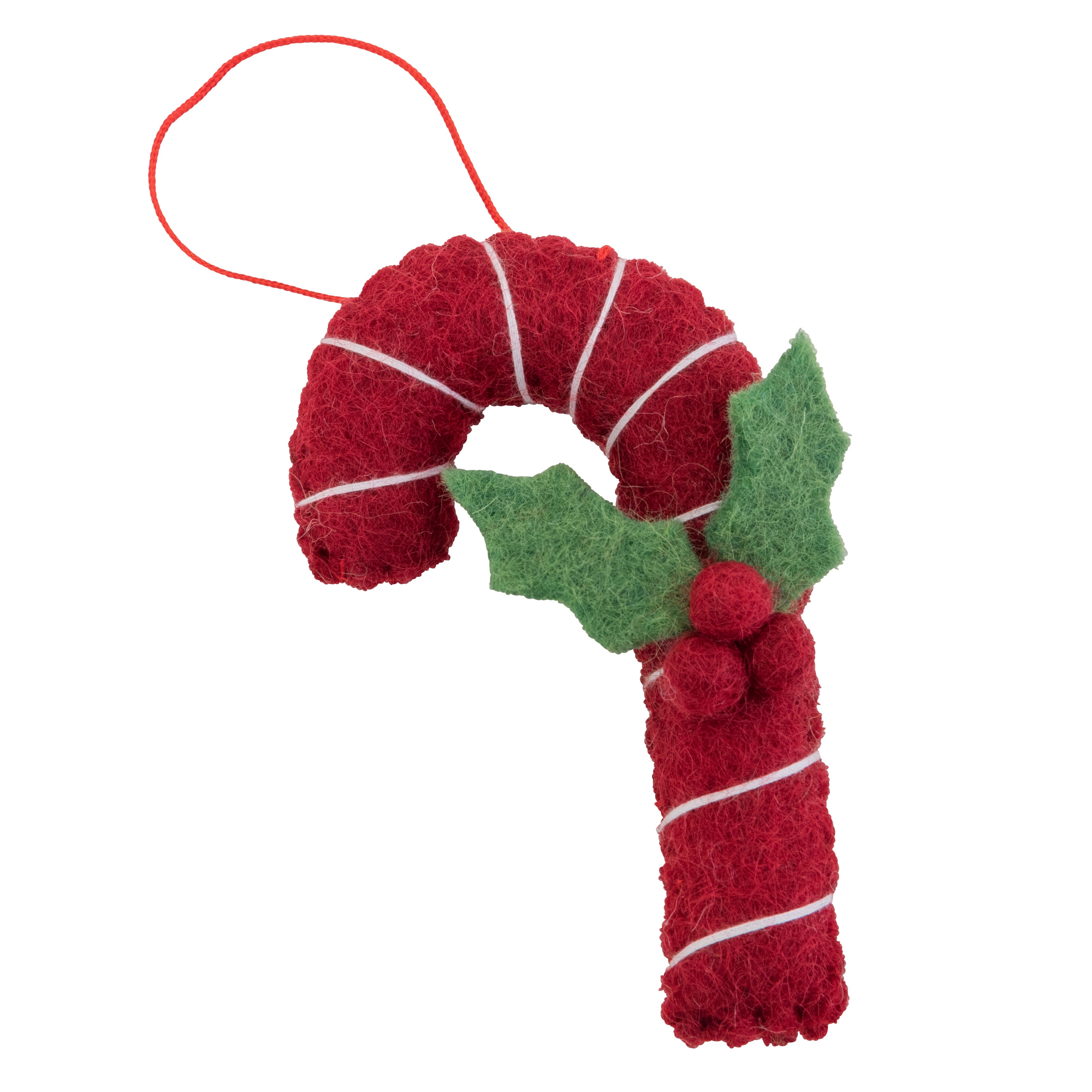 candy cane felt christmas decoration The Small Folk