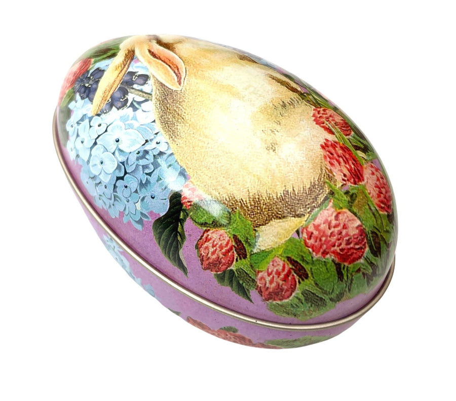 rabbit egg tin; purple