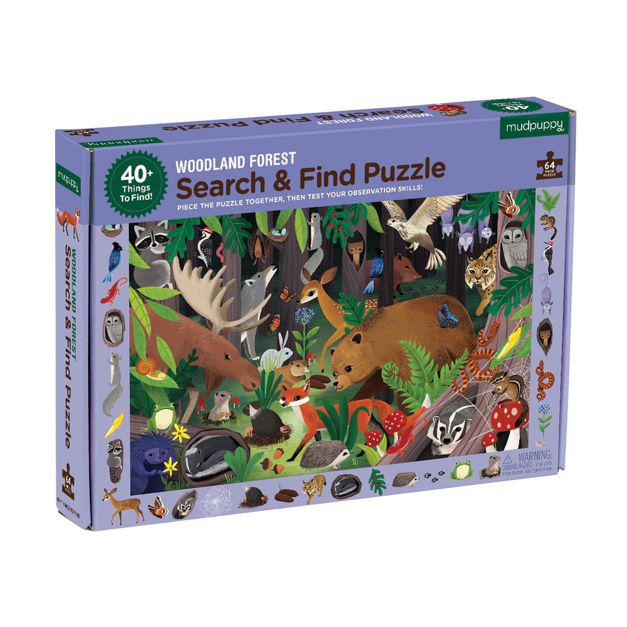 woodland life, search and find puzzle - 64 piece