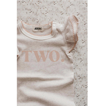 'two' birthday tee; peach