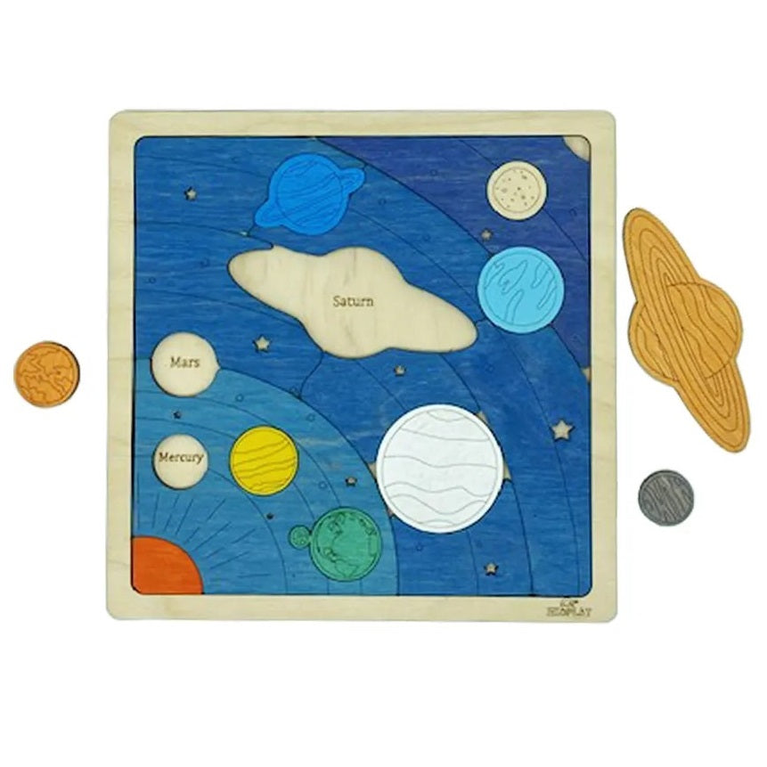 wooden solar system puzzle