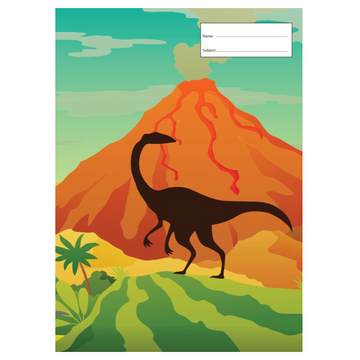 a4 school book cover; dinosaur world