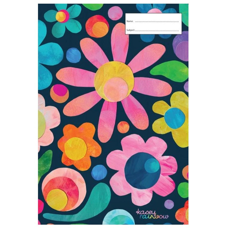 a4 school book cover; floral fields