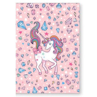 a4 school book cover; diamond unicorn