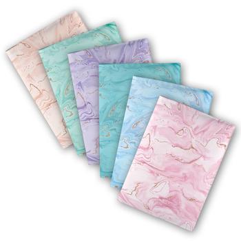 pack of 6 a4 school book covers; glitter marble