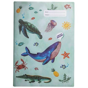 a4 school book cover; sea life