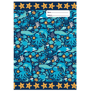 a4 school book cover; sea creatures