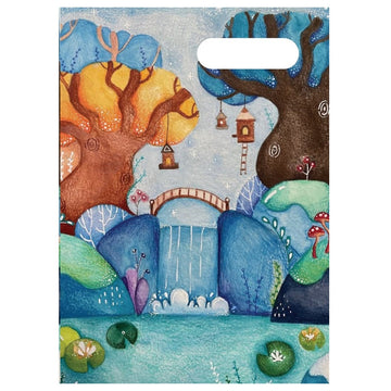a4 school book cover; waterfall