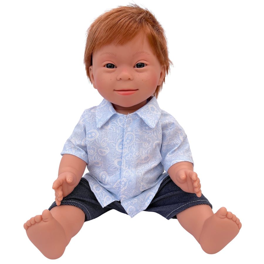 red haired boy with down syndrome features - 38cm