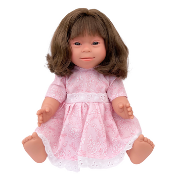 long, brown haired girl with down syndrome features - 38cm