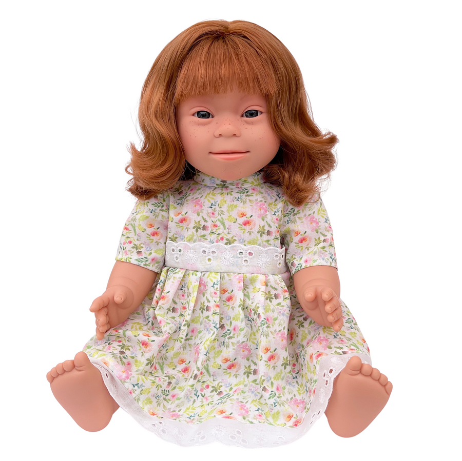 long, red haired girl with down syndrome features - 38cm