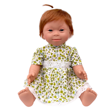 red haired girl with down syndrome features - 38cm