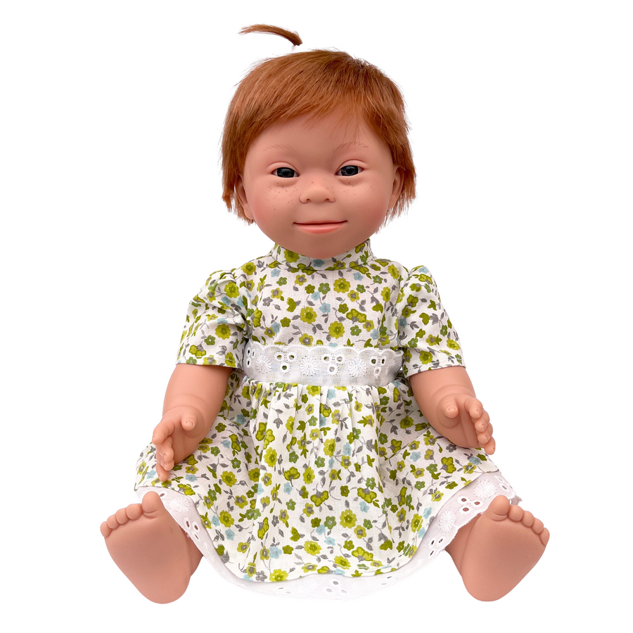 red haired girl with down syndrome features - 38cm