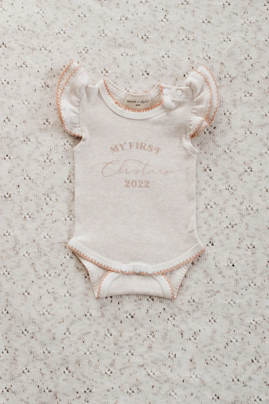 'my first christmas' bodysuit; pink