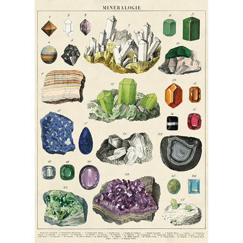 vintage-style poster - crystals