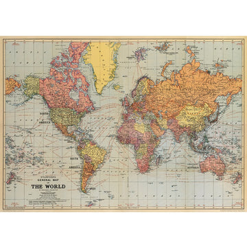 vintage-style poster - world map