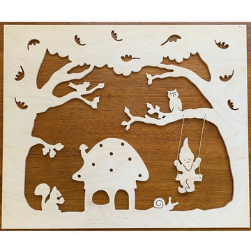 large wooden autumn silhouette