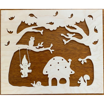 small wooden autumn silhouette