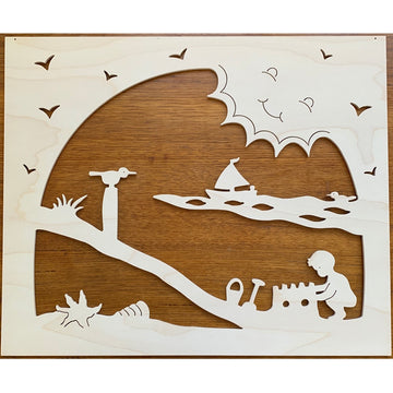 large wooden summer silhouette