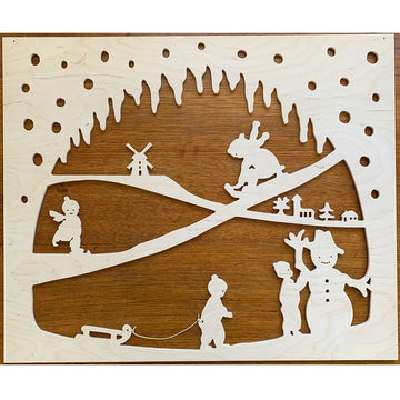 large wooden winter silhouette