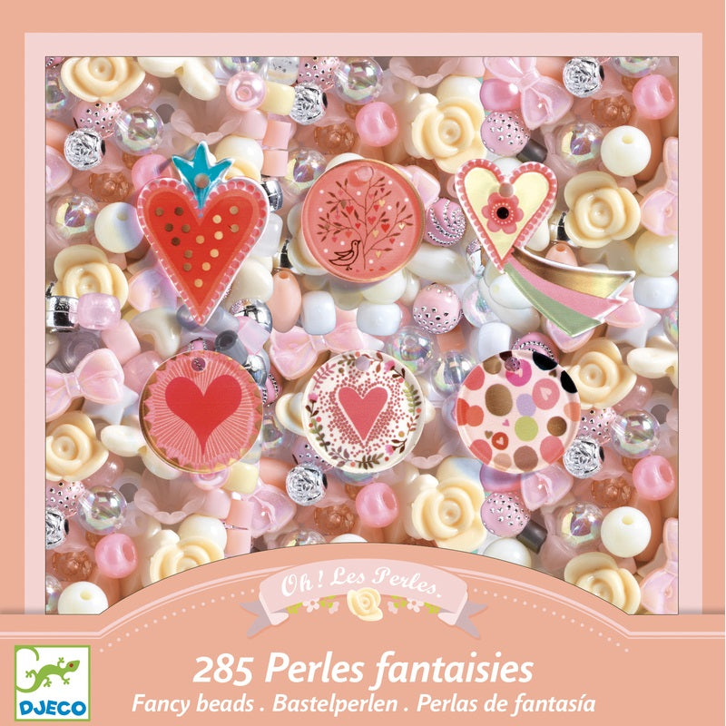 pearl beads; hearts
