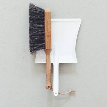 dustpan and broom set - white