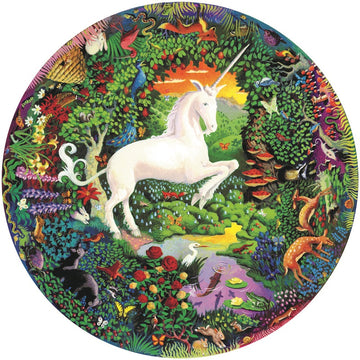 unicorn dreams round puzzle - 500 piece