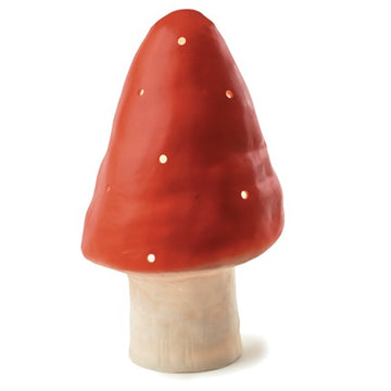 red mushroom lamp