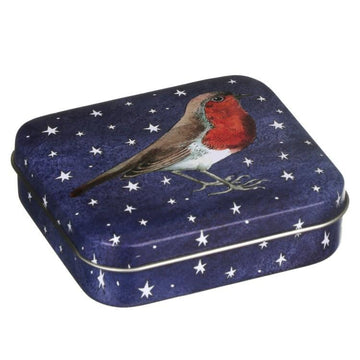 winter animals pocket tin; robin