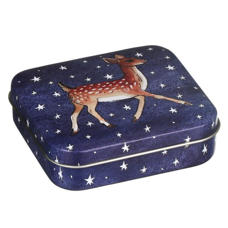 winter animals pocket tin; deer