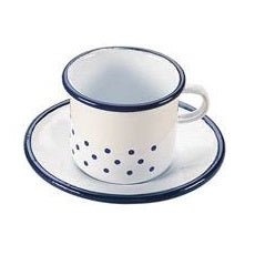 enamel cup and saucer