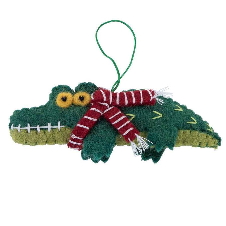 crocodile felt christmas decoration