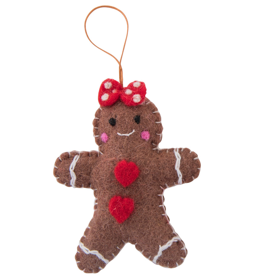 gingerbread girl felt christmas decoration