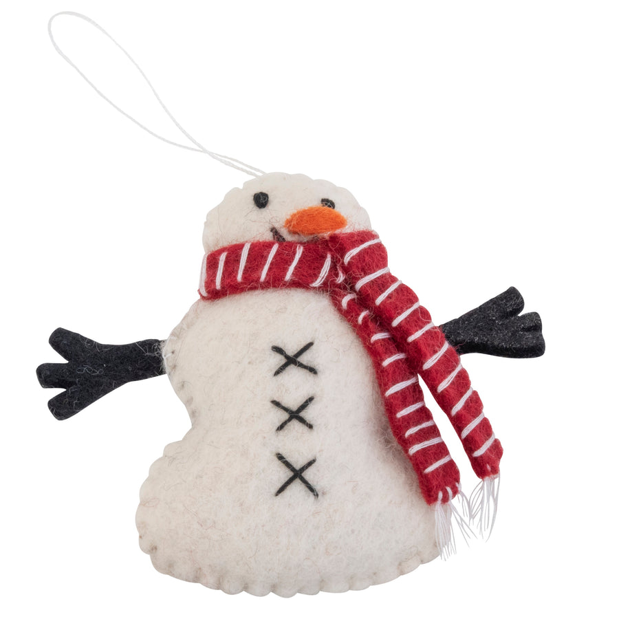 snowman felt christmas decoration