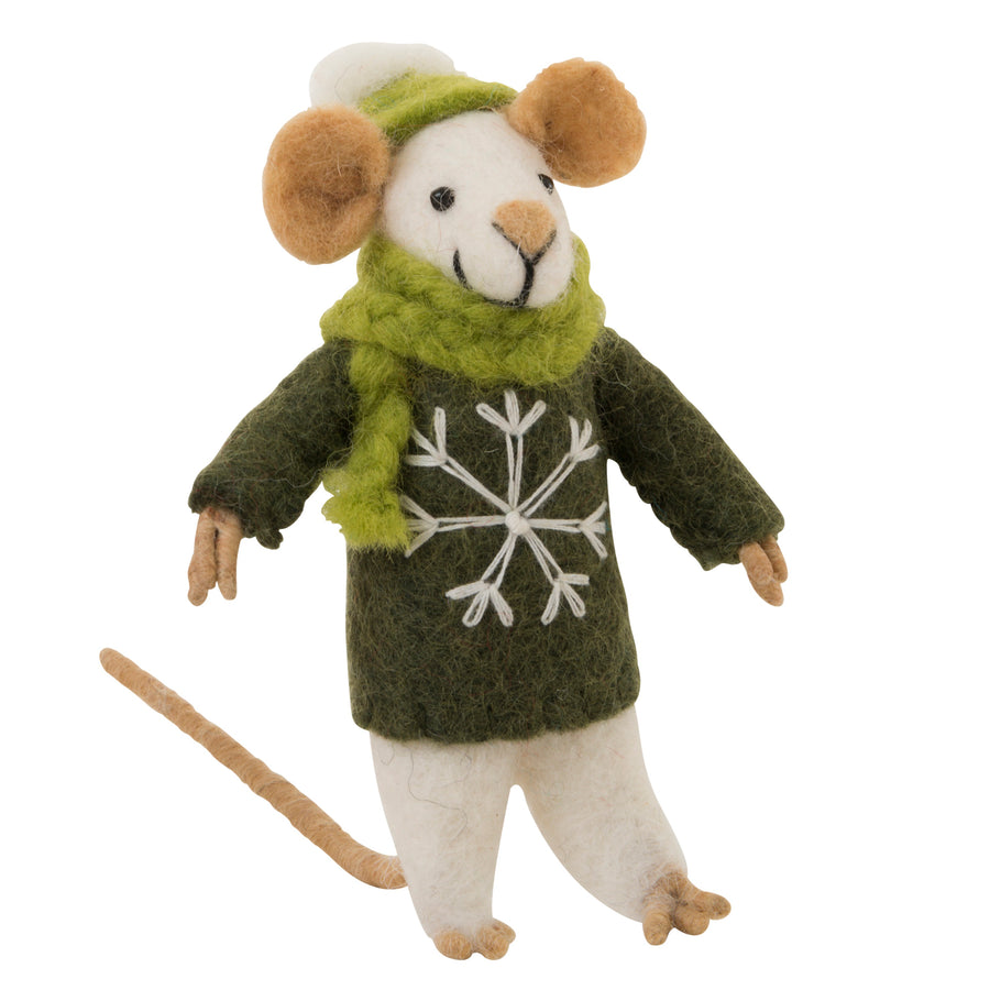 green standing mouse
