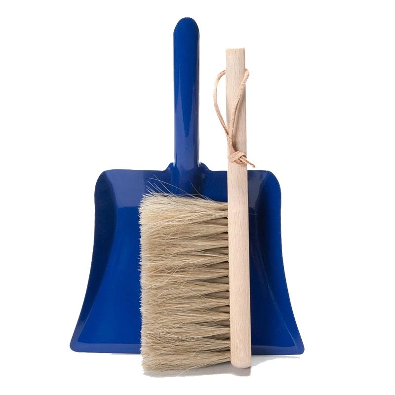 dustpan and broom set; blue