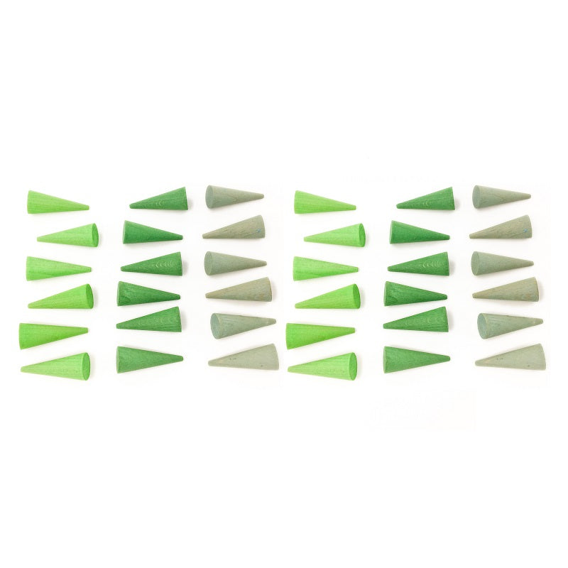 cones (green) - mandala loose parts