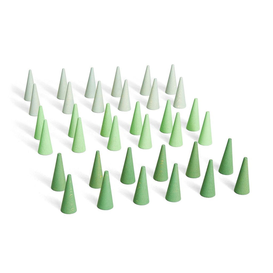 cones (green) - mandala loose parts