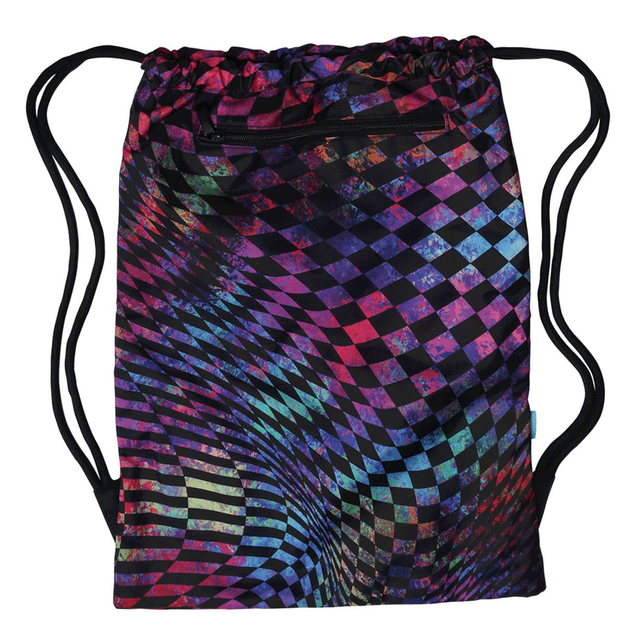 large library/swimming drawstring bag; cyber pop