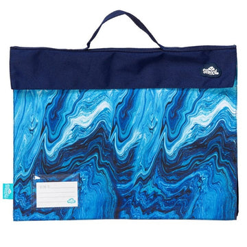 library/book bag; ocean marble