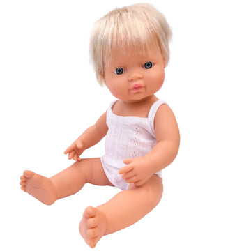 caucasian blonde hair boy doll - 38cm