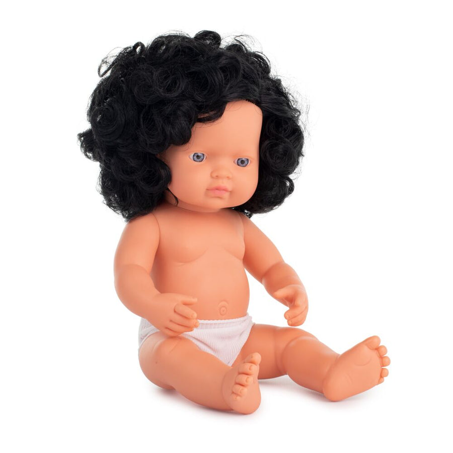 caucasian black hair girl doll - 38cm