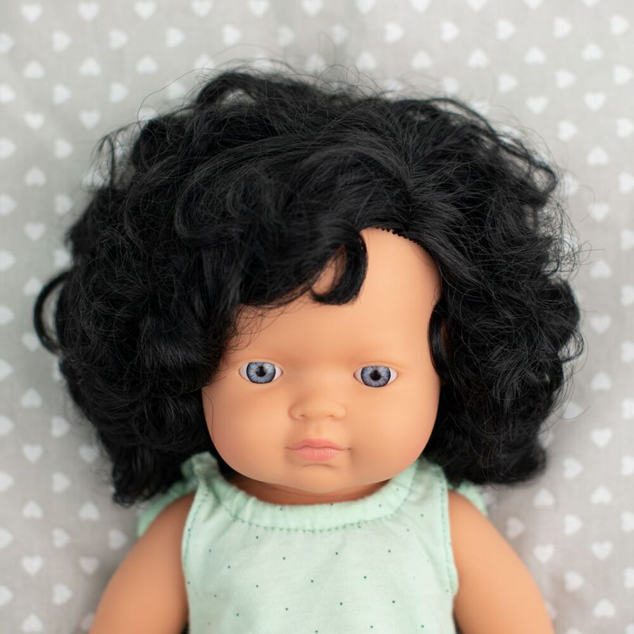 caucasian black hair girl doll - 38cm