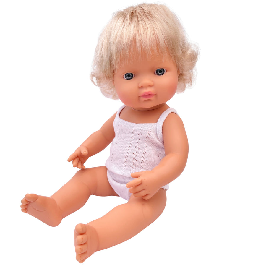 caucasian blonde hair girl doll - 38cm