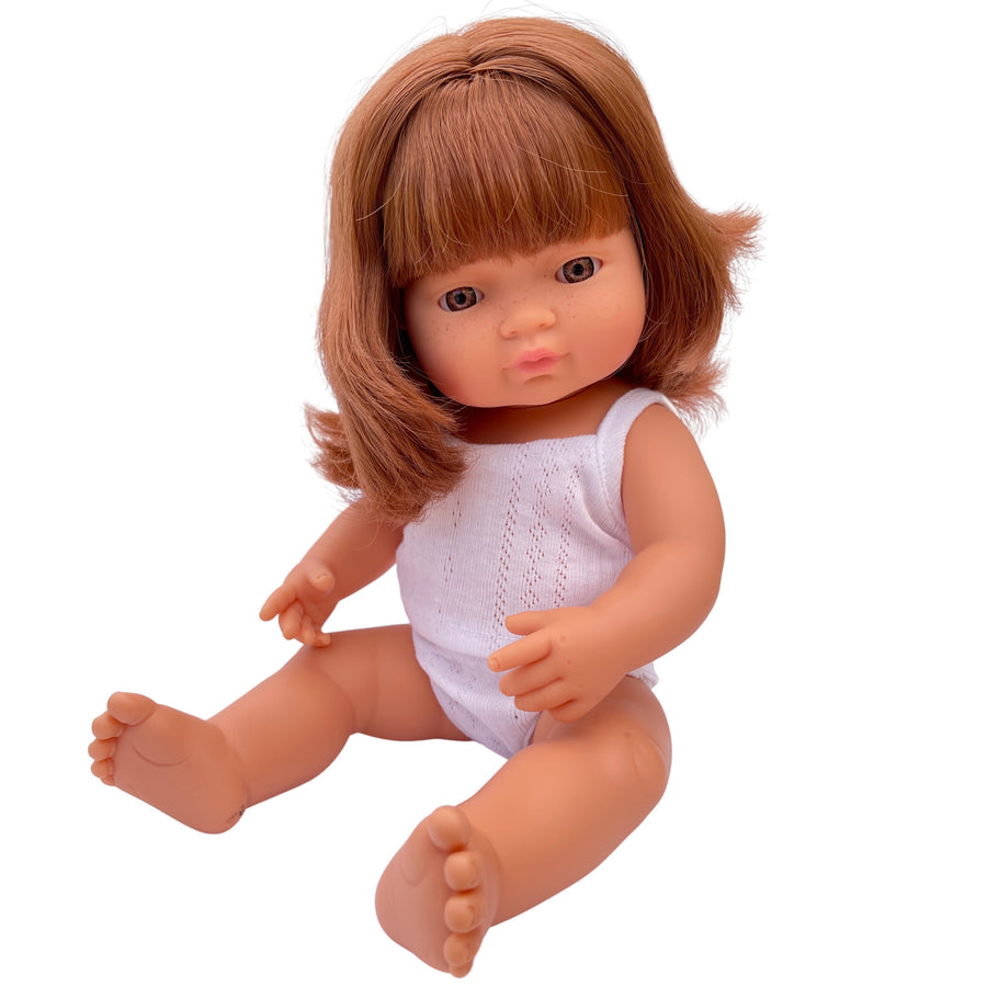 caucasian red hair girl doll - 38cm