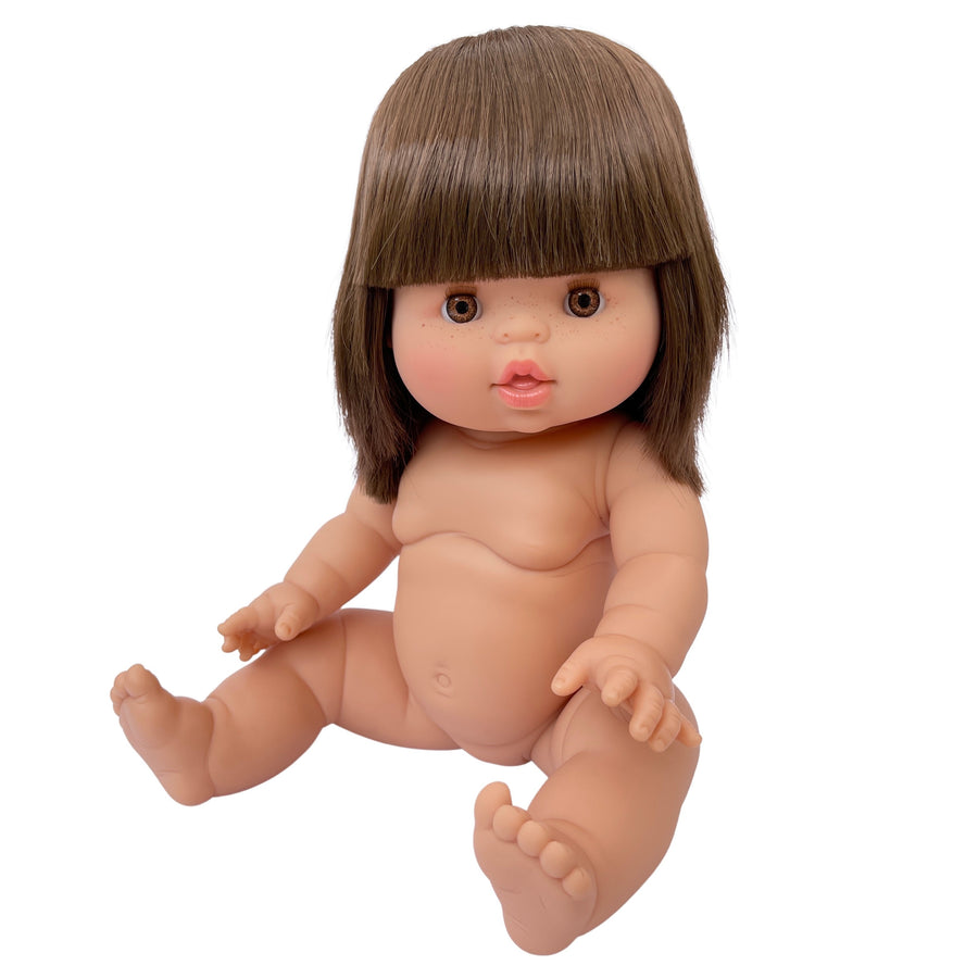caucasian brunette baby girl - frankie - 34cm