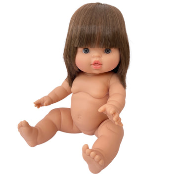 caucasian brunette baby girl - chloe - 34cm